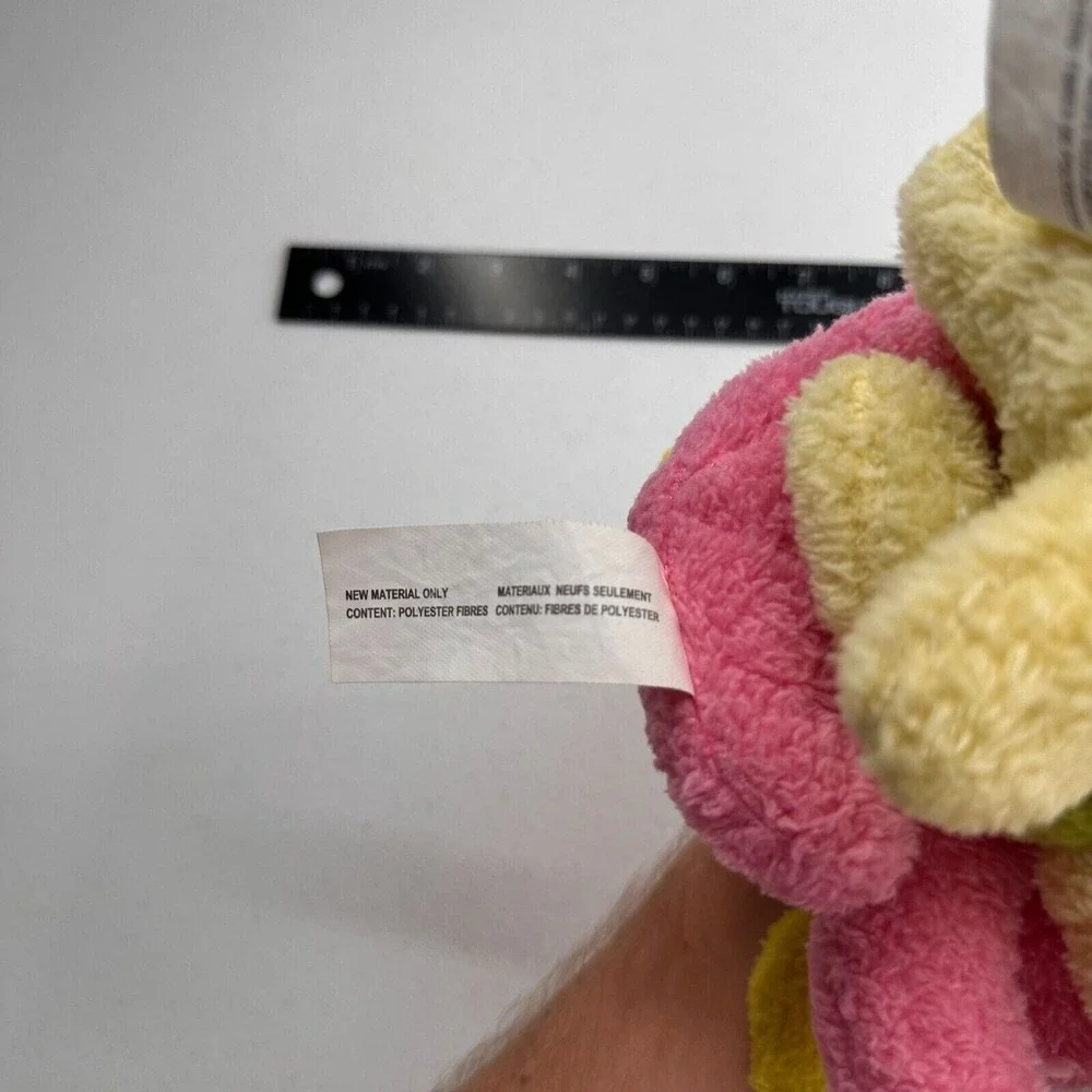 Greenbrier‎ Terry Cloth Plush Pink & Yellow Puppy Dog Set Polyester 7